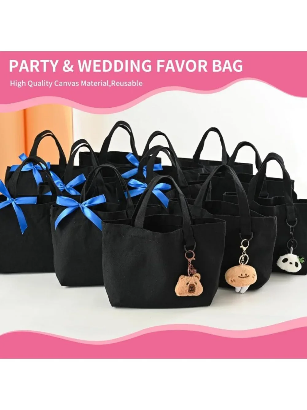 12 Pack Mini Canvas Tote Bags - Reusable Cute DIY Blank Bags for Women